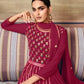 Red Heavy Multi Thread Embroidered Sharara Suit