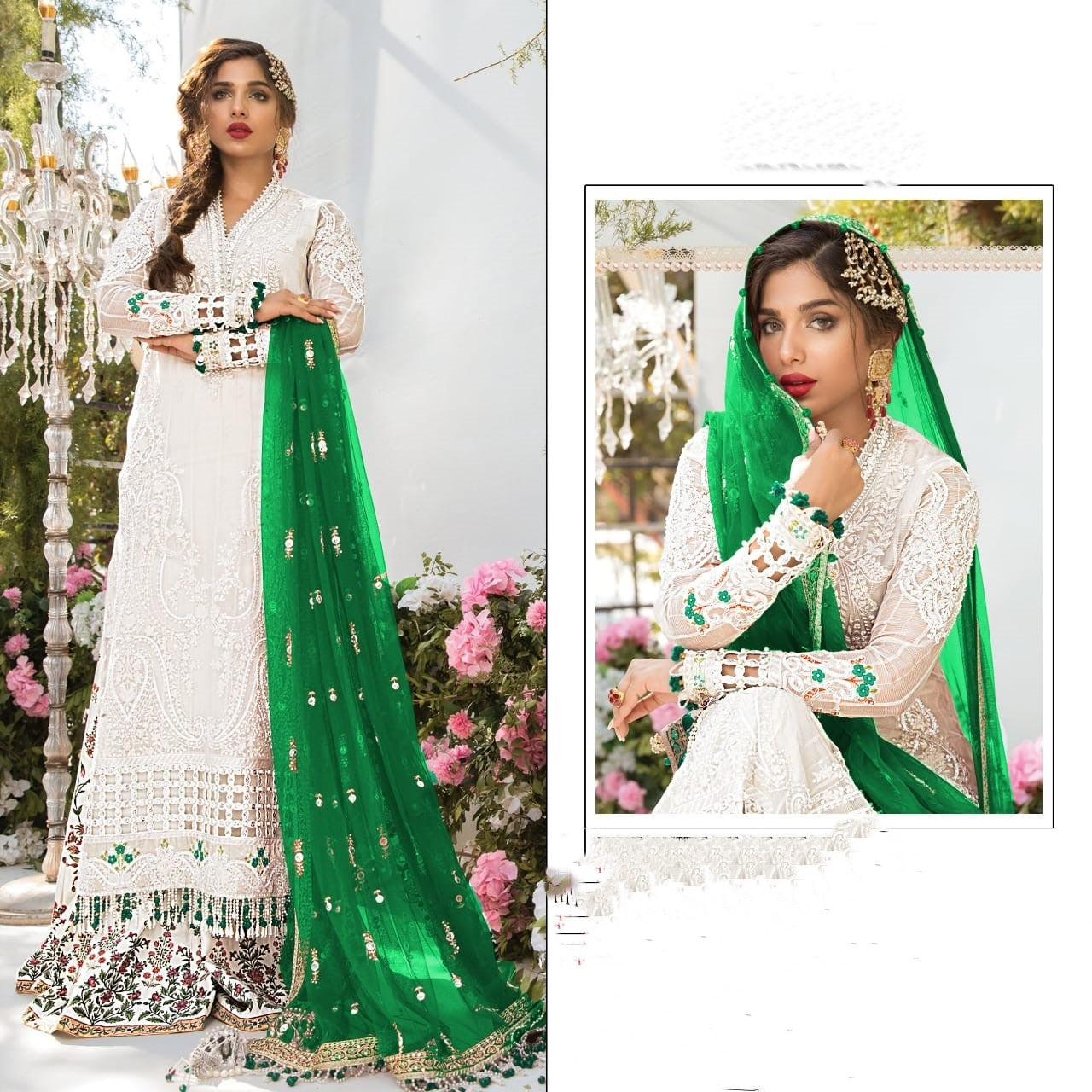 Ramzan Eid Special White Sequence Work Dhoti Dress