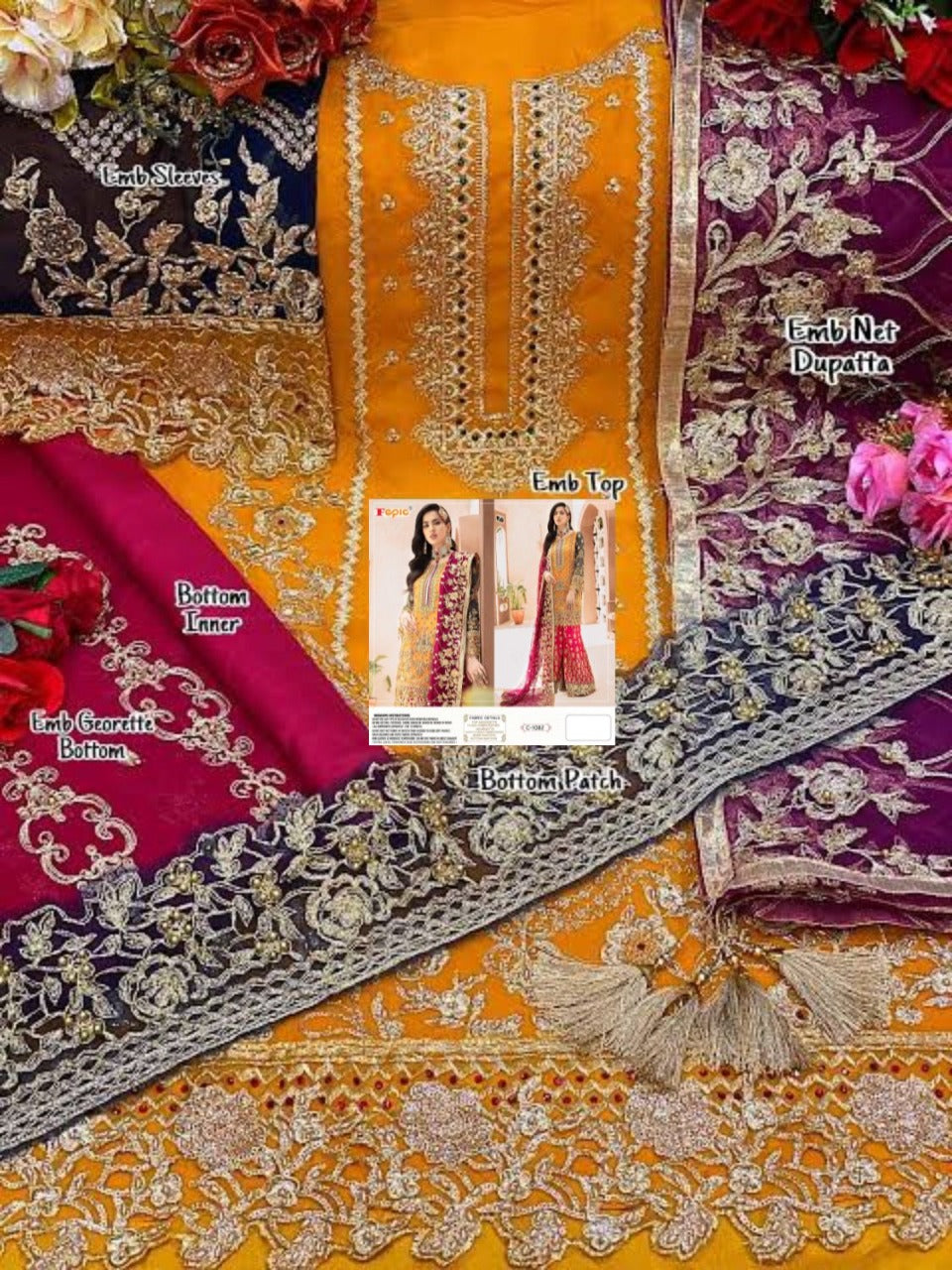 Multi Colored Wedding Collection Pakistani Salwar Kameez