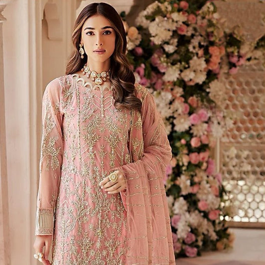 Luxury Collection Heavy Embroidered Eid Dress IN Pink Color