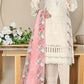 White Festive Wear Embroidered Georgette Pakistani Suit