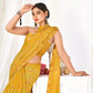 Banarasi Weaved Border Yellow Color Saree