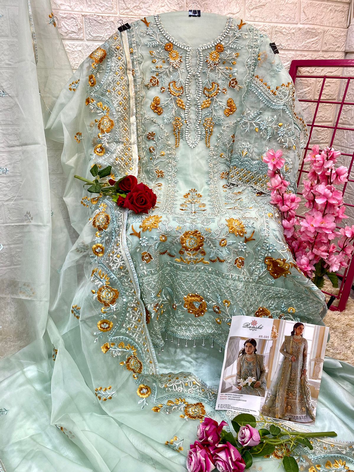 Silk White Georgette Heavy Embroidered Pakistani Suit, Stitched at Rs 1595  in Surat