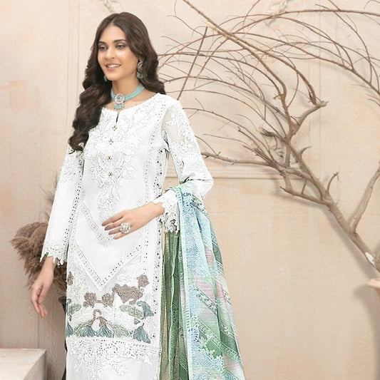 Off White Luxury Lawn Collection With Heavy Embroidery