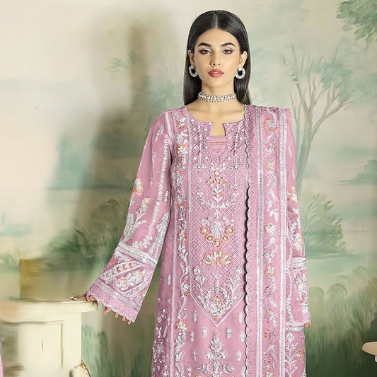 Pink Heavy Embroidery Organza Pakistani Bridal Wear Pakistani Suit