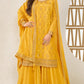 Mustard Heavy Designer Sarara Kameez Suit