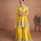 Yellow Traditional Embroidery Wedding Gharara Sharara Suit