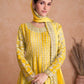 Yellow Traditional Embroidery Wedding Gharara Sharara Suit