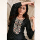 Black Eid Special Floral Embroidery Dolla Silk Salwar Suit