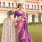 Purple Festive Wear Patola Silk Saree With Belt