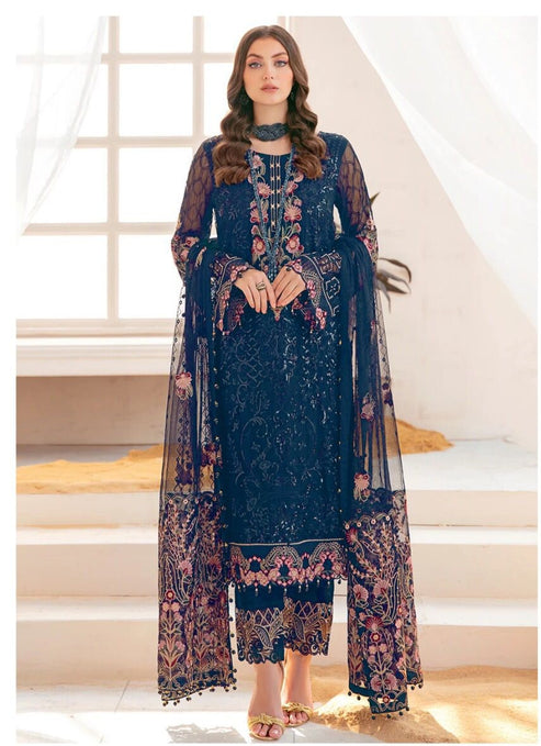 Teal Blue Colored Pakistani Heavy Embroidered Suit – Apparel Designer