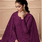 Purple Colored Heavy Net Embroidered Sangeet Wear Palazzo Set
