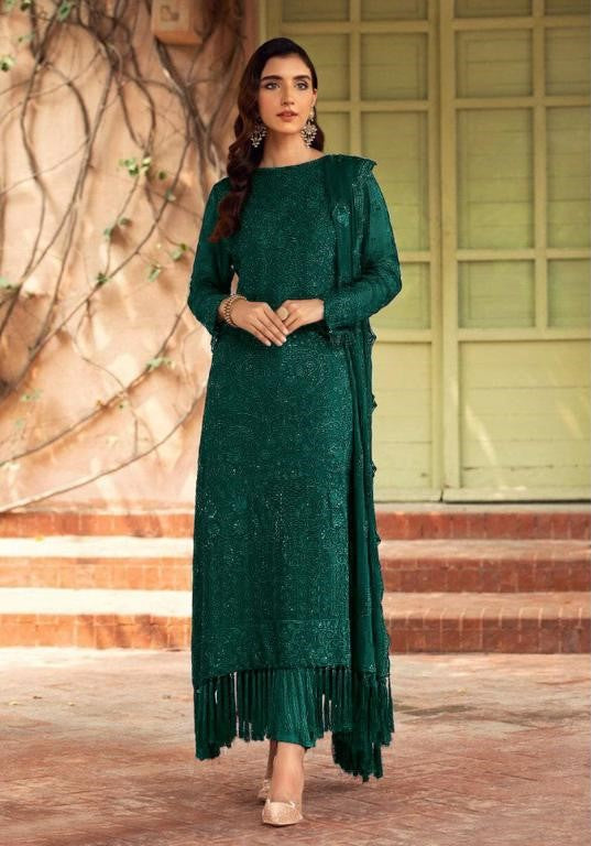 Bottle Green Sitara Drape Gown – Rang Riwaaz