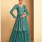 Sea Green Sangeet Wear Sequence Embroidery Sarara Suit