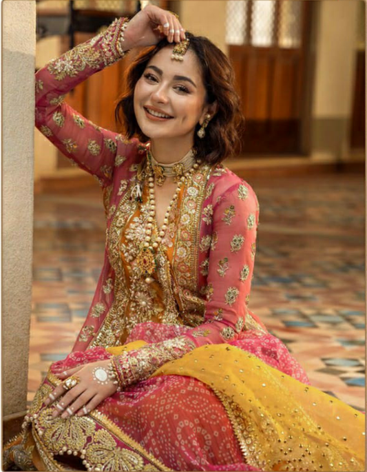 Bridal Multicolour Wedding Collection Heavy Sequence Embroidered Designer Pakistani Suit