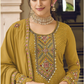 Mustard Color Wedding Wear Sequence Embroidered Pant Style Designer Suit