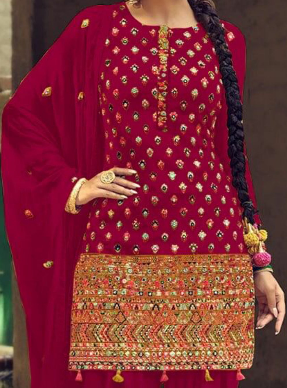 Gorgeous Full Stitched Punjabi Patiala Suit with Vibrant ...