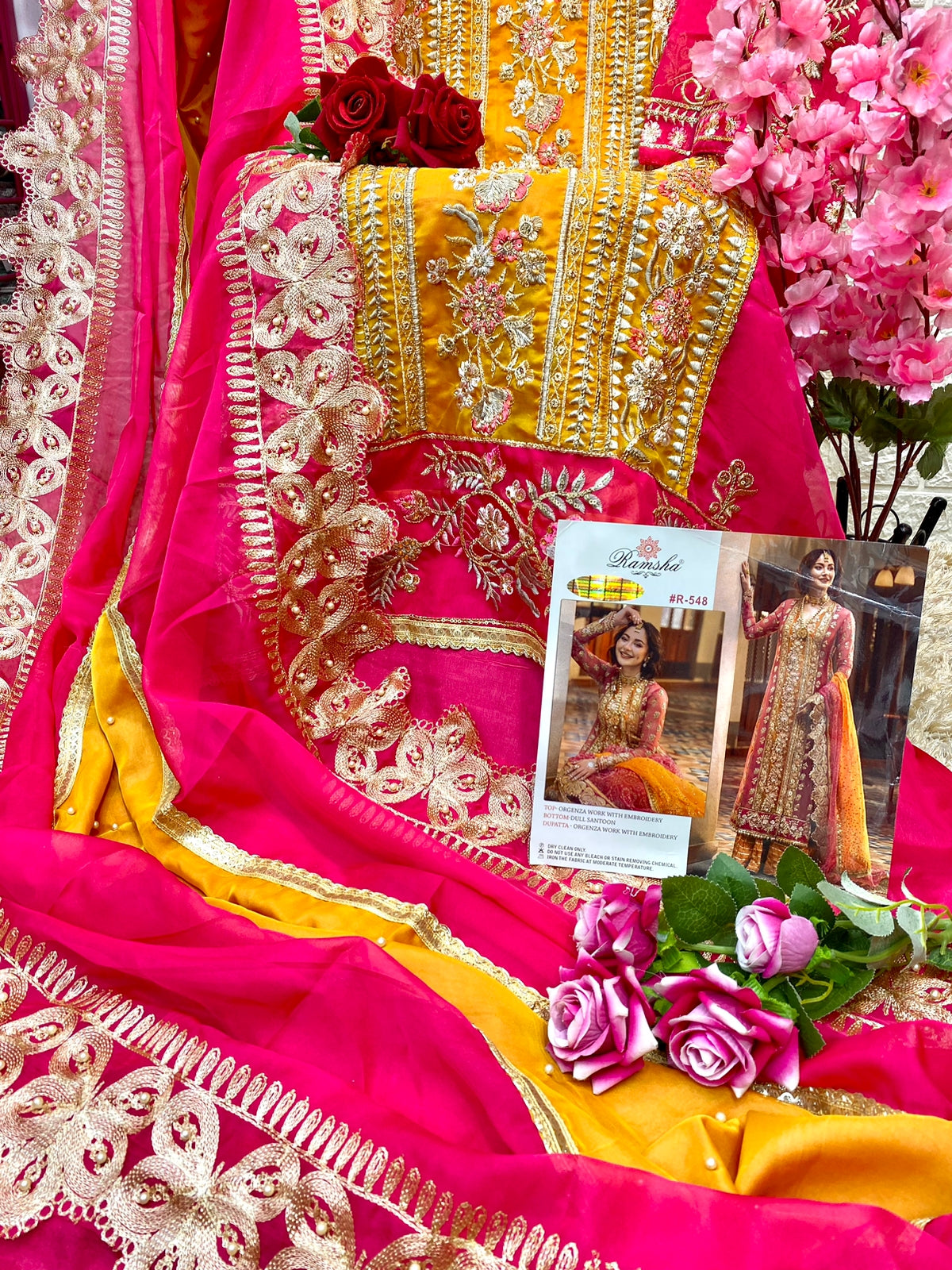 Buy Rose Red Dupatta Indian Handmade Gotta Patti Chiffon Bridal Online :  Indianlacesandfabric.com