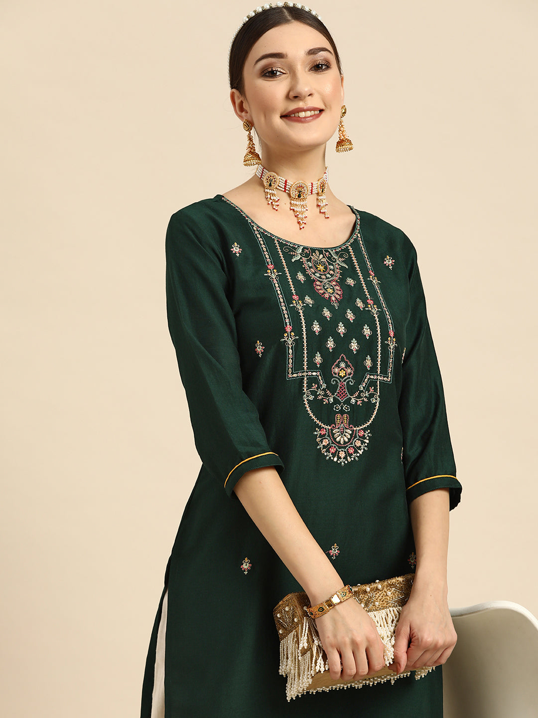 Superstar Kurti Heavy lining Rayon With Embroidery & Manual Work On  Wholesale