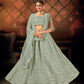 Sea Green Party Wear Resham Zari Embroidery Lehenga Choli